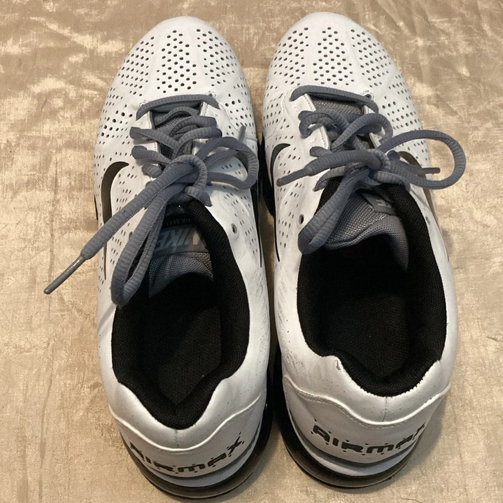 Nike Men's White Black Air Max + 2011 Leather Sneakers Size 7.5